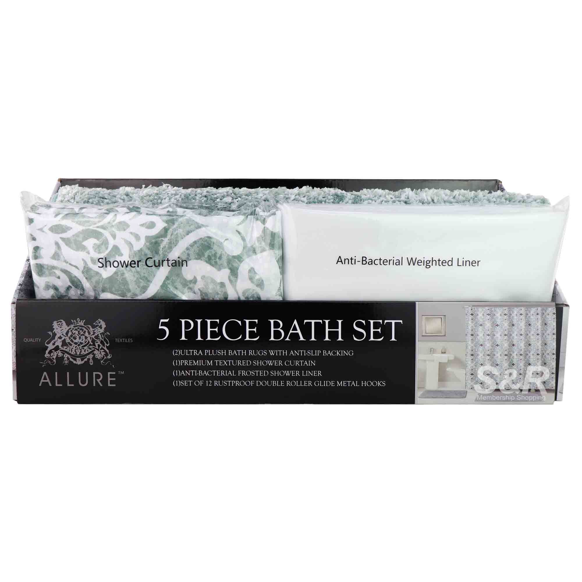 Allure 5 Piece Damask Design Bath 1 Set